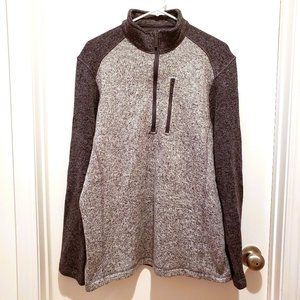 Woolrich Pullover Quarter Zip Two Tone Grey Sweater Pocket Mens Large